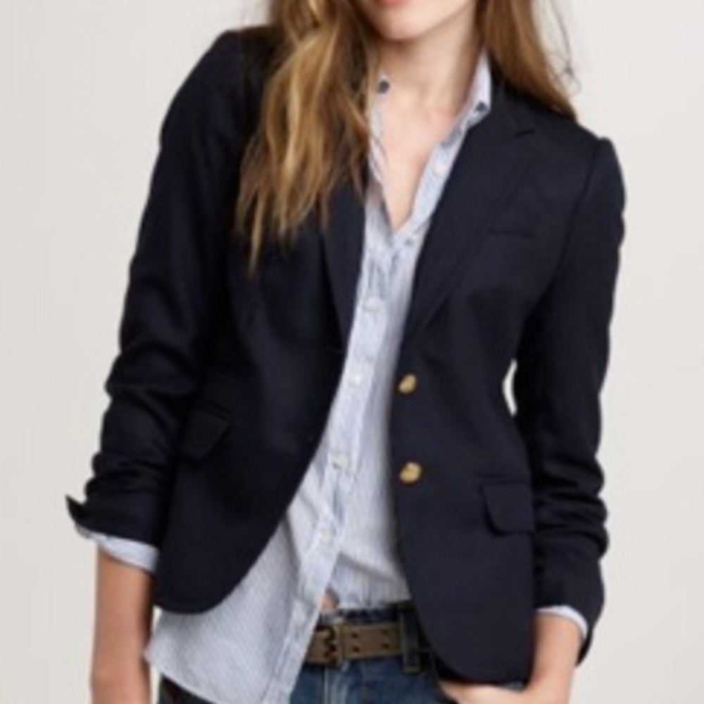 J. Crew Black Wool Blazer Size 6 Women’s Schoolboy